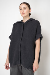 Lorena Antoniazzi Knit Virgin Wool Hooded Pullover in Grey