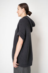 Lorena Antoniazzi Knit Virgin Wool Hooded Pullover in Grey