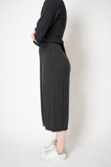 Tonet Ribbed Knit Ankle Length Skirt in Charcoal