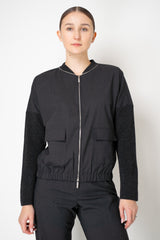 Tonet Virgin Wool Weave Bomber Jacket in Dark Grey