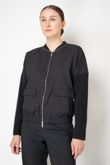Tonet Virgin Wool Weave Bomber Jacket in Dark Grey