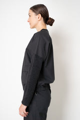 Tonet Virgin Wool Weave Bomber Jacket in Dark Grey