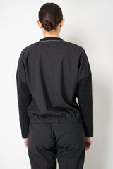 Tonet Virgin Wool Weave Bomber Jacket in Dark Grey
