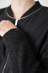 Tonet Virgin Wool Weave Bomber Jacket in Dark Grey