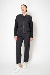 Tonet Virgin Wool Weave Bomber Jacket in Dark Grey