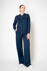Tonet Crepe Straight Leg Trousers in Marine Blue