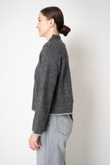 Tonet High Neck Baby Alpaca Knit Pullover in Grey Melange