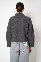Tonet High Neck Baby Alpaca Knit Pullover in Grey Melange