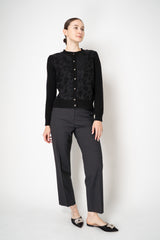 Tonet Virgin Wool Weave Tapered Trousers with Lurex Thread Embellished Pockets in Dark Grey