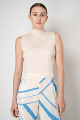 Pleats Please Issey Miyake Monthly Colors: August Sleeveless Top in Vanilla