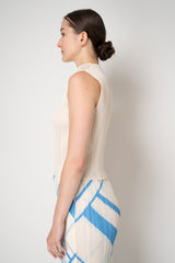 Pleats Please Issey Miyake Monthly Colors: August Sleeveless Top in Vanilla