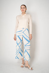 Pleats Please Issey Miyake Monthly Colors: August Collared Zip Jacket in Vanilla