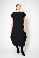 Pleats Please Issey Miyake Zig Zag Knit Ankle Length Sleeveless Dress in Black
