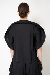 Pleats Please Issey Miyake A-Poc Slice Round Silhouette Top in Black