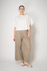 Pleats Please Issey Miyake A-Poc Slice Round Silhouette Top in White