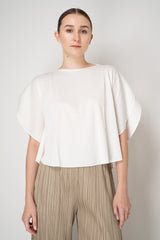 Pleats Please Issey Miyake A-Poc Slice Round Silhouette Top in White
