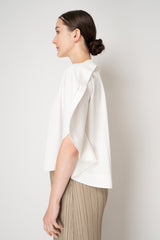 Pleats Please Issey Miyake A-Poc Slice Round Silhouette Top in White