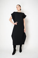 Pleats Please Issey Miyake Zig Zag Knit Ankle Length Sleeveless Dress in Black