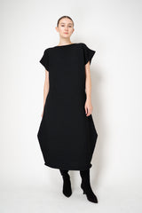 Pleats Please Issey Miyake Zig Zag Knit Ankle Length Sleeveless Dress in Black