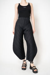 Pleats Please Issey Miyake Thicker Bottoms 1 Wide Leg Barrel Pants in Black