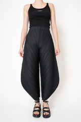 Pleats Please Issey Miyake Thicker Bottoms 1 Wide Leg Barrel Pants in Black