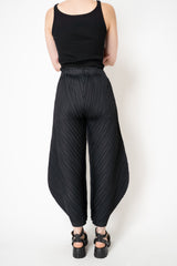 Pleats Please Issey Miyake Thicker Bottoms 1 Wide Leg Barrel Pants in Black