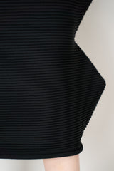Pleats Please Issey Miyake Zig Zag Knit Ankle Length Skirt in Black