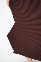 Pleats Please Issey Miyake Zig Zag Knit Ankle Length Skirt in Chocolate Brown