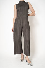 Pleats Please Issey Miyake Mellow Pleats Wide Leg Trousers in Grey