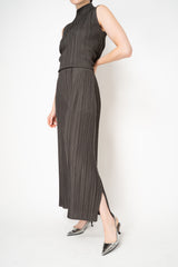 Pleats Please Issey Miyake Mellow Pleats Wide Leg Trousers in Grey
