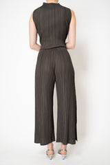Pleats Please Issey Miyake Mellow Pleats Wide Leg Trousers in Grey