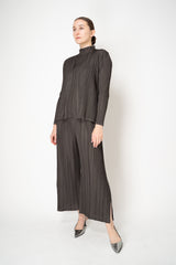Pleats Please Issey Miyake Mellow Pleats Wide Leg Trousers in Grey