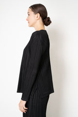 Pleats Please Issey Miyake Mellow Pleats Open Front Cardigan in Black