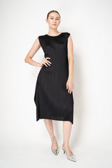 Pleats Please Issey Miyake Monthly Colors: September Sleeveless Midi Dress in Black