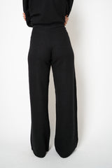 MeiMeiJ Pull-On Style Knit Boiled Wool Wide Leg Pants in Black