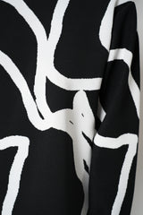 Pleats Please Issey Miyake Pause Knit Contrasting Silhouettes Pullover in Black and White