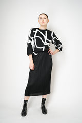 Pleats Please Issey Miyake Basics Midi Skirt in Black