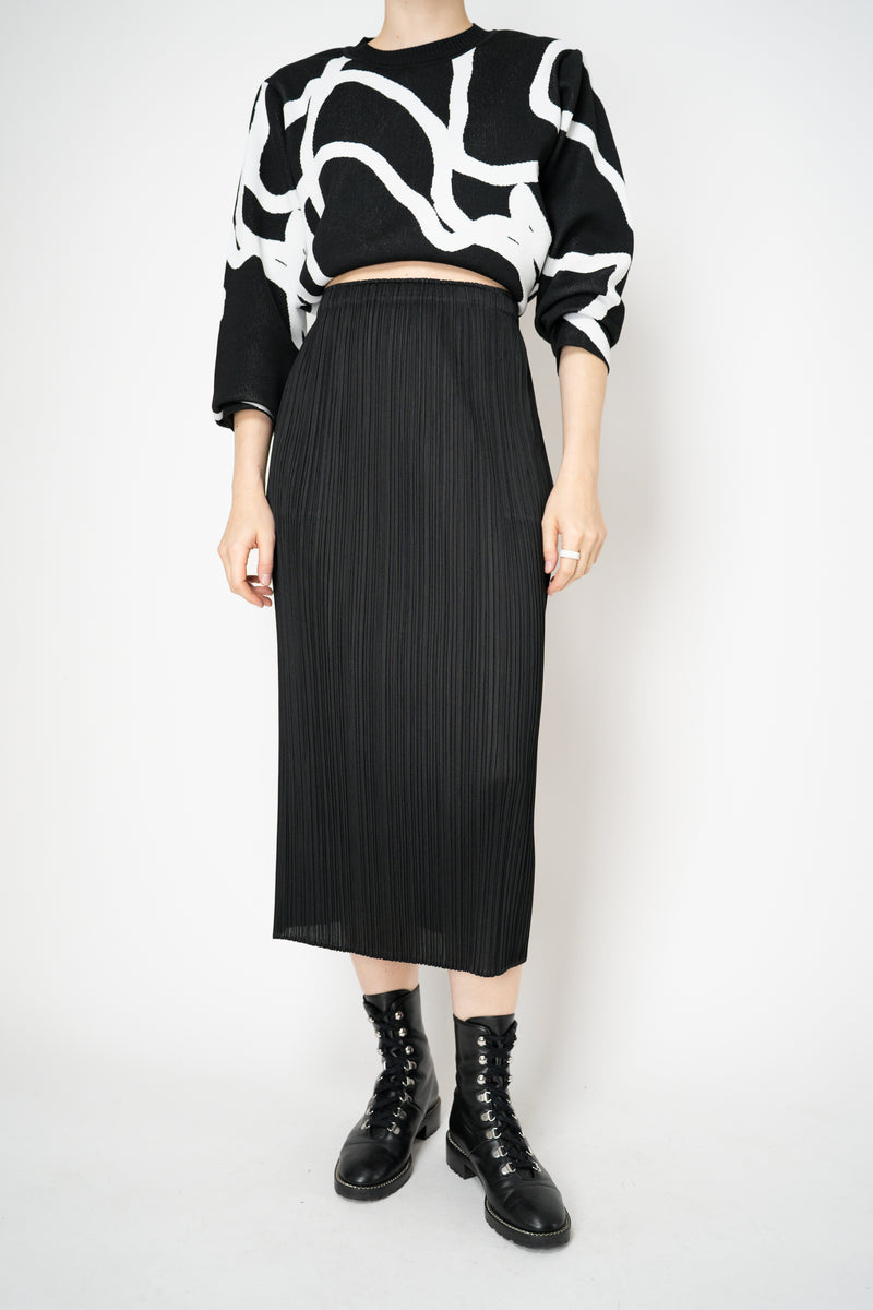 Pleats Please Issey Miyake Basics Midi Skirt in Black