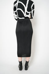 Pleats Please Issey Miyake Basics Midi Skirt in Black
