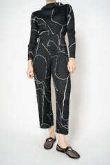Pleats Please Issey Miyake Pause Contrasting Silhouettes Trousers in Black and White