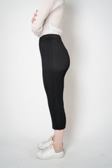 Pleats Please Issey Miyake Basics Cropped Tapered Trousers in Black