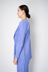 Pleats Please Issey Miyake Mellow Pleats Open Front Cardigan in Lavender