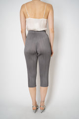 Pleats Please Issey Miyake Basics Cropped Tapered Trousers in Grey