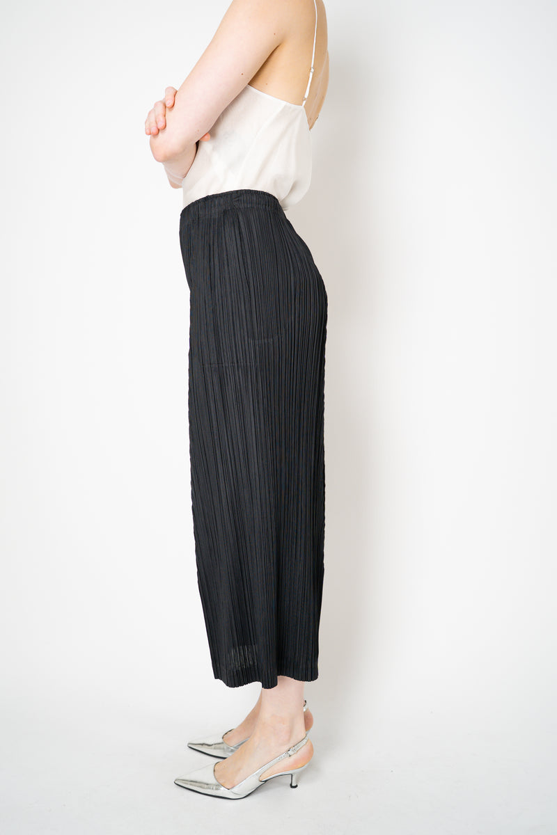 Pleats Please Issey Miyake Thicker Bottoms 1 Wide Flared Pleated Trousers in Black