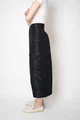 MeiMeiJ Cropped Wide Leg Taffeta Trousers in Black
