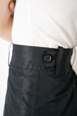 MeiMeiJ Cropped Wide Leg Taffeta Trousers in Black