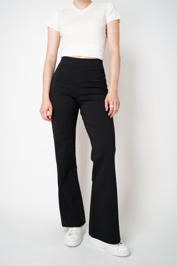MeiMeiJ Punto Straight Leg Pull-On Trousers in Black