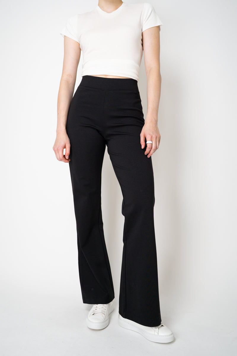 MeiMeiJ Punto Straight Leg Pull-On Trousers in Black