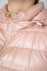Herno Slim Hooded Nylon Ultralight Puffer Vest in Bubblegum Pink