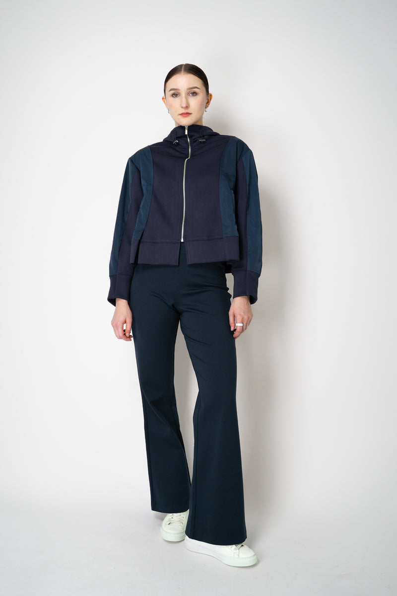 MeiMeiJ Punto Straight Leg Pull-On Trousers in Navy